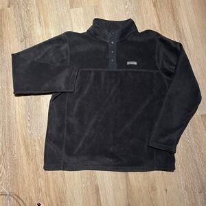 Columbia Steppe Up Snap Fleece Pullover Mens XL Black XM2796 1820951-010-XL EUC